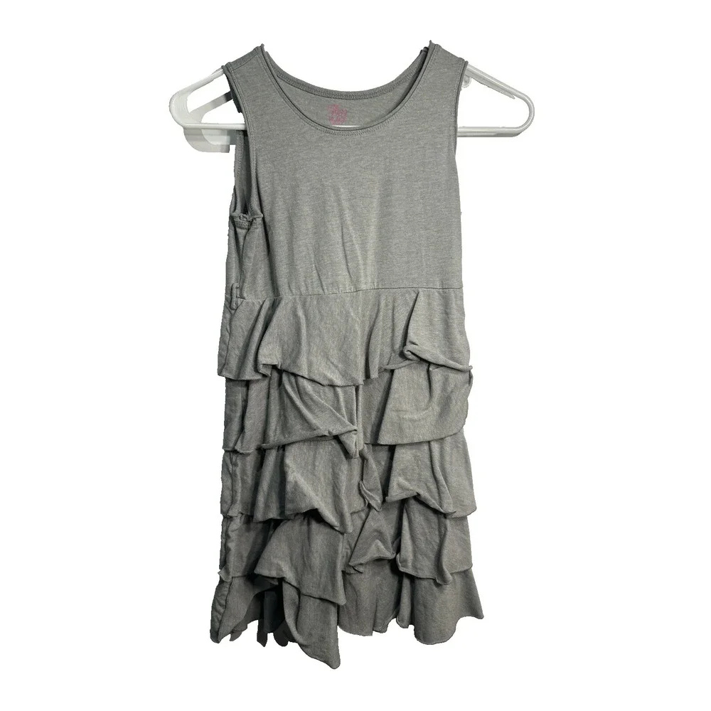 place girls sleeveless ruffle dress size large 10 12 grey‎